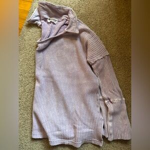 Bucketlist Purple Waffle Knit Pullover SZ Lg
